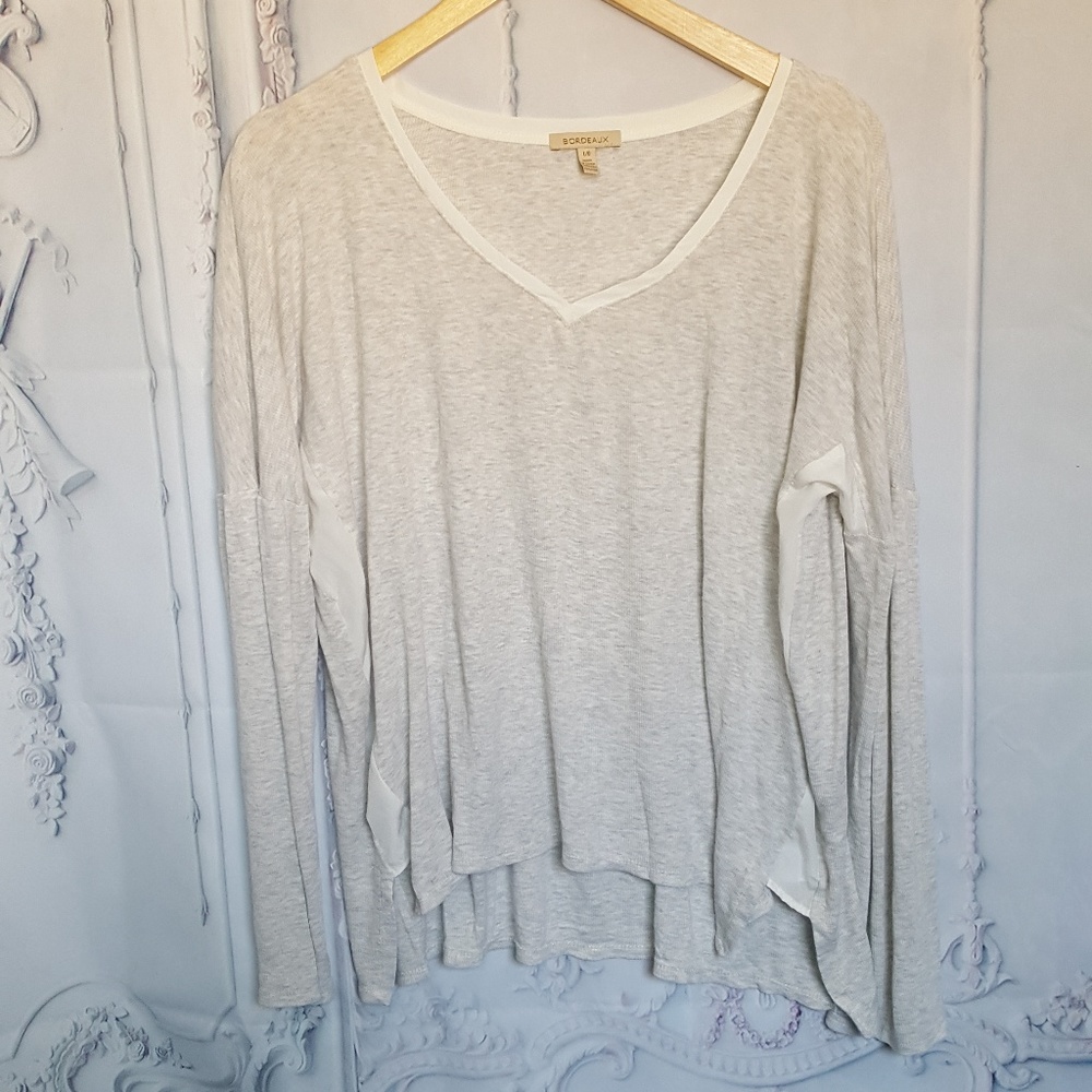 Bordeaux Long Sleeve V-Neck Top